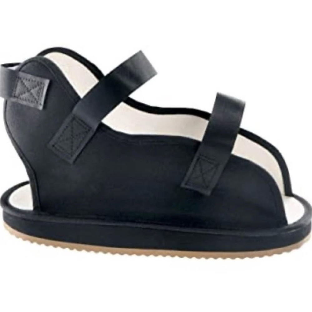 Black Canvas Open-Toe Paediatric Post-Op/Cast Shoes